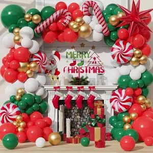 Christmas Balloon Garland Arch Kit,156Pcs Xmas Red Green White Gold Balloons .. Decor Photo