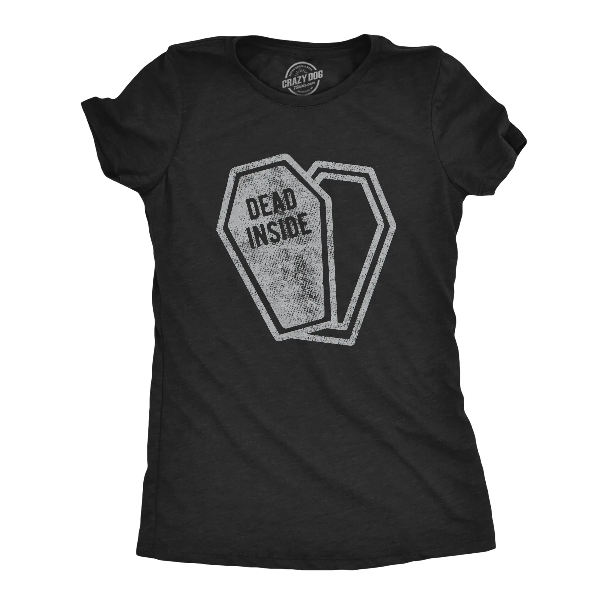 Womens Dead Inside T Shirt Funny Halloween Costume Party Coffin Graphic Novelty Tee Funny Womens T Shirts Cute Vintage Fashion Casual Ladies T-Shirt Gift Halloween Tops for Women Funny Introvert Top Women's Black