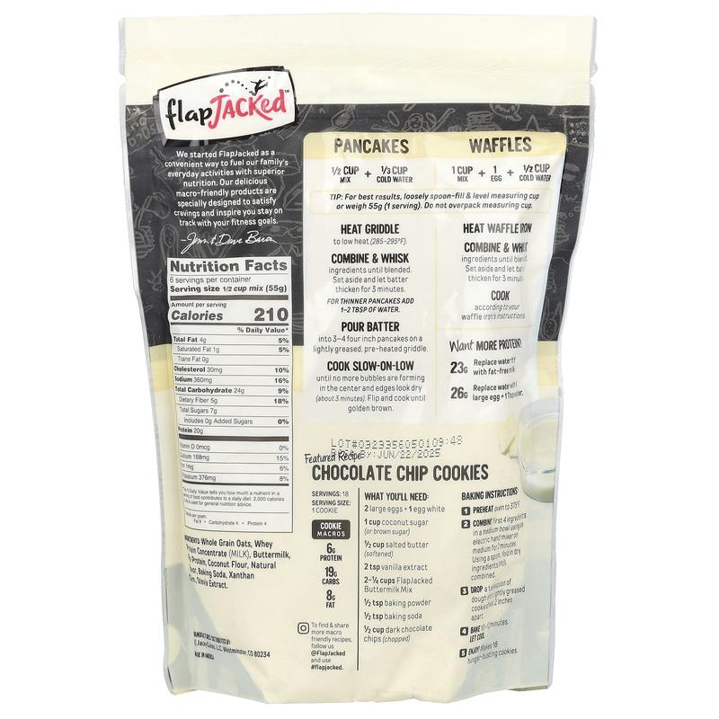 FlapJacked Protein Pancake & Baking Mix, Buttermilk, 12 oz (340 g)