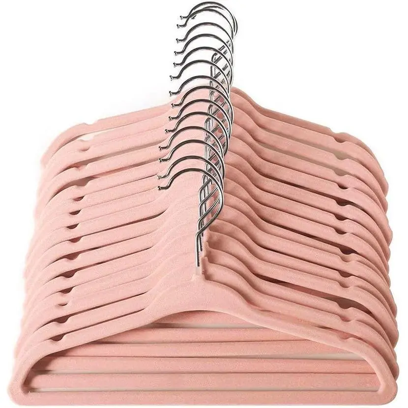 Baby Hangers, Childrens Hanger Kids Coat Hangers with Ultra Thin & Non-Slip Design 15 Pack (Light Pink)