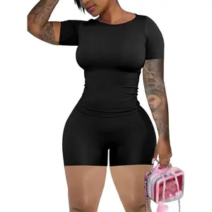 Sports & Outdoors Sports & Outdoors chicyes Lounge 2 Piece Sets For Women Summer Gym Two Piece Outfits Workout Plus Size Set Matching Shorts Clothes