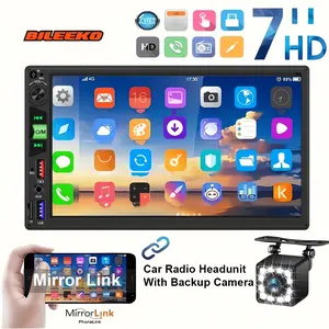 17.78cm Car Stereo MP5 Radio Player with 2DIN Panel, 17.78cm HD Touchscreen, FM/USB/AUX/Mirror Link, Navigation Headunit, 2D/3D/4D/5D Sound, 2D/3D/, Without Battery