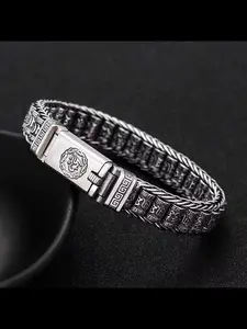 Handmade Braided Roadrunner Prayer Wheel Bracelet Couple Vintage Six-Character Mantra Men Women Lucky Wristband