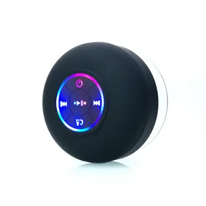 Mini bluetooth Shower Speaker,Portable 360 HD Surround Sound, IPX4 Waterproof Wireless Speaker with Suction Cup, Colorful LED Lights, Built-in Mic,Halloween and Christmas gifts