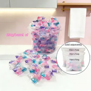 5-In-1 Laundry Detergent Beads, 10/30/50 Pieces, 1 Bucket 650g, Durable Cleaning Solution, Travel-Friendly Design, Eco-Friendly, Soften Clothes