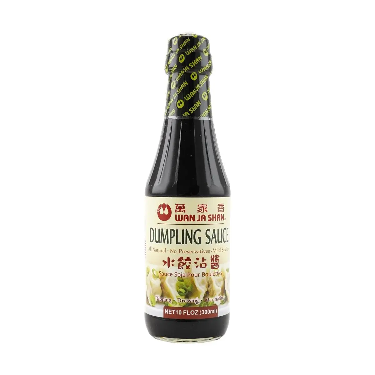 Wan Ja Shan Taiwanese Dumpling Dipping Sauce, 300ml - Ambient, Low Sugar Authentic Gyoza Flavor Enhancer for Potstickers, Appetizers