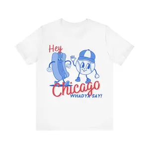 Chicago Cubbs Cartoon Short Sleeve Tee, Chicago Whadya Say Shirt, Cubs Baseball Shirt, Cartoon Short Sleeve Tee