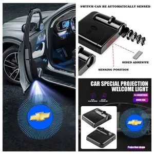 Chevrolet Logo Car Door Projector Lights 4 Pack, For Chevrolet Traverse/Tahoe All Trims, Peel-and-Stick Non-Destructive Waterproof Courtesy Lights