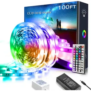 100ft Led Lights for Bedroom Led Strip Lights Color Changing Lights with 44  Remote,2 Rolls of 50ft