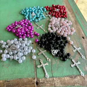 Glass Pearl Rosary - Elegant Design with Clear Glass Beads and Simple Bead Arrangement