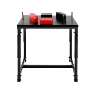Professional Arm Wrestling Table with Adjustable Elbow Pads 2200 lbs Capacity Heavy Duty Stainless Steel Frame for Home Gym Training Competition Red Black