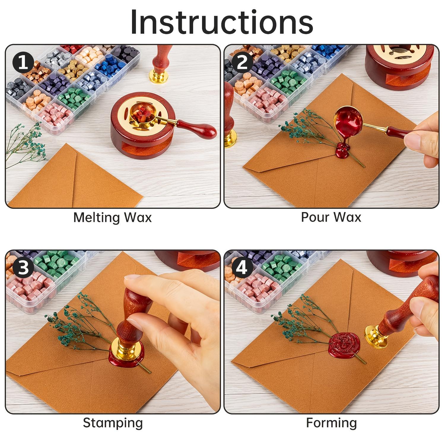 24-color sealing wax beads, sealed wax beads, various colors, used for wax seal stamps, hexagonal wax sealing beads, suitable for wedding invitations, envelopes, gift cards, and DIY crafts home decor