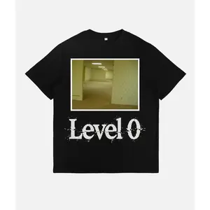 Men's "Level 0" The Backrooms Themed Graphic Streetwear Washed T-Shirt