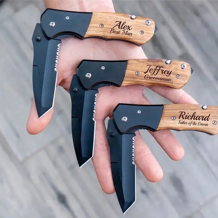 Personalized Folding Pocket Knife – Father's Day & Groomsmen Gift, Engraved Keepsake
