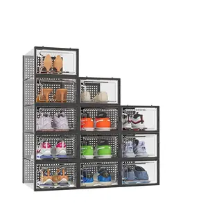 Shoe Storage Box, 12pcs/set Clear Stackable Shoe Box, Shoe Organizer for Closet, Home Organizer
