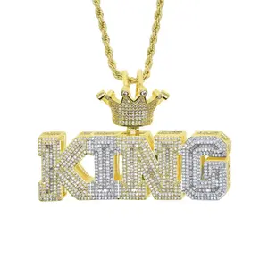 King's Crown Letter Hip-Hop Pendant - Durable Material, Noticeable Size, Easy Care, Perfect for Hip-Hop Enthusiasts Casual Wear Unique Accessory customizable with engraved letters, logos or patterns Charms Complimentary shipping