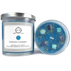 Candle - Throat Chakra with Crystals 8.5oz