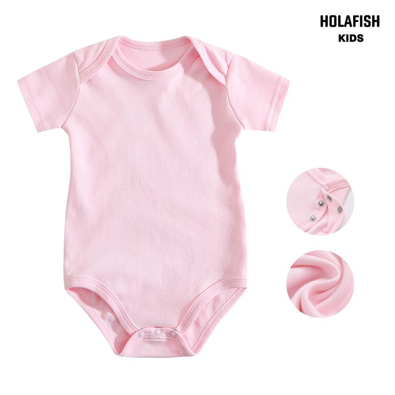 Holafish 3Pack Baby Onesie  100% Cotton Bodysuits Unisex Baby One-piece Romper Tops ,Soft & Breathable for Daily Wear Little Girls Boys,Soft Versatile Round Neck Baby Onesies