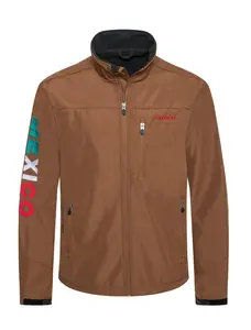 Men's Soft Shell Bonded Jacket With Embroidery-NJ650EMB-MHL-COGNAC