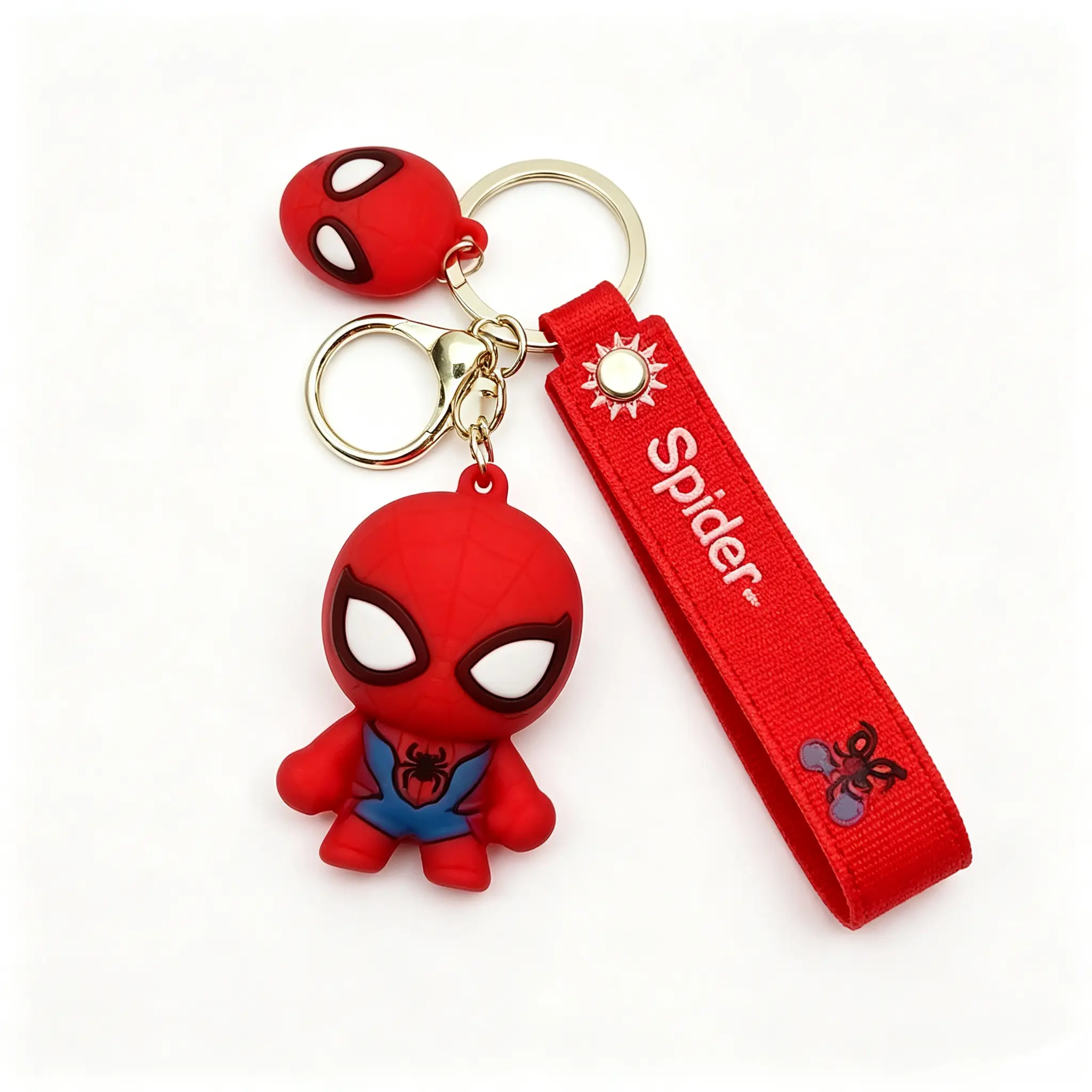 Marvel Spider‑Man Keychain, Cute Superhero Character Key Ring, Backpack Bag Charm Accessory Gift for Kids Boys