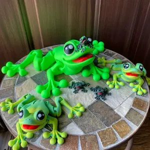 Vibrant Tree Frog Fidget Toys and Keychains - Assorted Designs with Keyring Attachment, Vibrant Options for Children and Adults