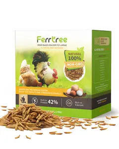 5LB 10LB Dried Worms Black Soldier Fly Larvae for Chickens Birds, High Protein 85x Calcium Than Mealworms 100% Natural Non-GMO, Tasty Treats Worms Grubs for Chickens Ducks Laying Hens