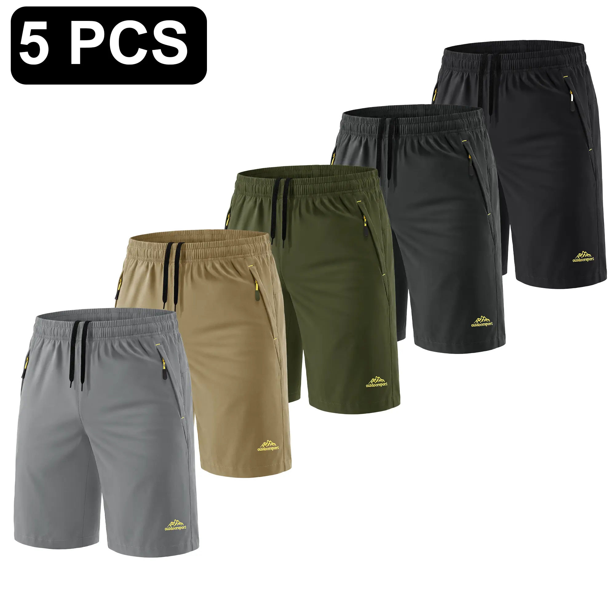 MAGCOMSEN 1/5Pack Men's Shorts 9" Quick Dry Athletic Shorts with Zipper Pockets for Summer Gym Workout Basketball Running Jogging Outdoorfun
