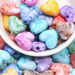120/150/180pcs Cream-Dyed Acrylic Heart Beads - Assorted Pastel & Vibrant Colors, Glossy Finish, Uniform Heart Shape for DIY Jewelry Making, Bracelets, Necklaces, Earrings & Craft Decorations, Handmade Accessories, Glossy Finish Beads
