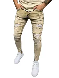 Slim Fit Jeans for Men Stretch Casual Wear Fashion Comfortable Machine Washable Jeans Distressed Suitable for All Seasons