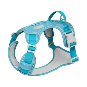 No Pull Escape Proof Dog Harness with Hidden Pocket – Fits AirTag & GPS Trackers plus Car safety leash Set perfectly for Daily Walks and Rides