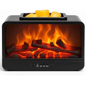 Electric Wax Melt Warmer with PTC Heating Plate, Monochromatic Wax Burner for Home Office Gifts & Decor (Black)