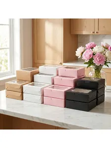 10/1pcs Minimalist White Window Cupcake Boxes  Pastry & Cookie Packaging.needoh.paper plates
