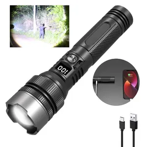 1200 Lumen USB Rechargeable High Lumen Flashlights, Super Bright Portable LED Light, Outdoor Camping Hiking, Night Running, Emergency Use, Non-Waterproof