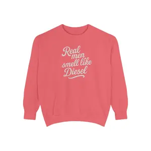 Real men smell like Diesel comfort colors farm swag Womenswear  Sweatshirt, Unisex Jumper for Truck Lovers, Vintage Style Pullover, Gift for Mechanics, Distressed Sweater, Diesel