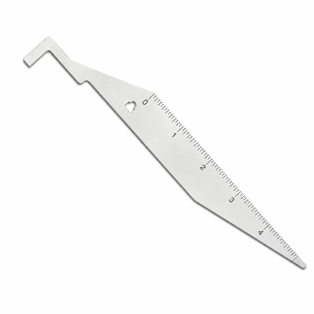 1 Piece Stainless Steel Multi-functional Door Opening Tool with Scale Ruler, Portable Spring Steel for Different Types of Household Doors