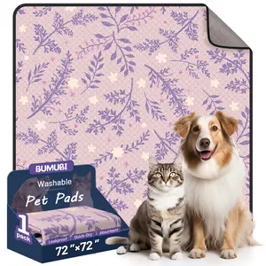 2 Pack Washable Dog Pee Pads - Soft Double-Stitched, Ultra-Absorbent (No Leaks, Fast-Dry), Non-Slip Reusable - 18"x24" to 71"x71" for Crates, Cars & Furniture