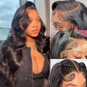 Body Wave 13x6 HD Lace Front Human Hair Wigs Highlight P4 27 Pre plucked Lace Frontal Human Hair Wigs For Women With Baby Hair