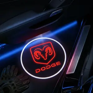 2 Pcs Dodge Fiber Welcome Light Set, Car Door Projection Lamp, Laser Light, Decorative Floor Lamp (batteries Not Included)