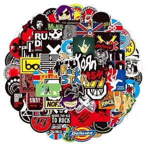2026 new 100pcs Classic Graffiti Rock Roll Stickers Music Band Decals for DIY Helmet Guitar Phone Laptop Motorcycle Luggage