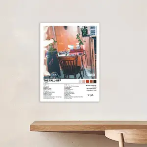 J.cole - The Fall-Off - music album cover, home décor, bedroom/dorm birthday/Christmas/New Year's gift, suitable for living room and sleeping area, retro style, hip-hop music fans, frameless.