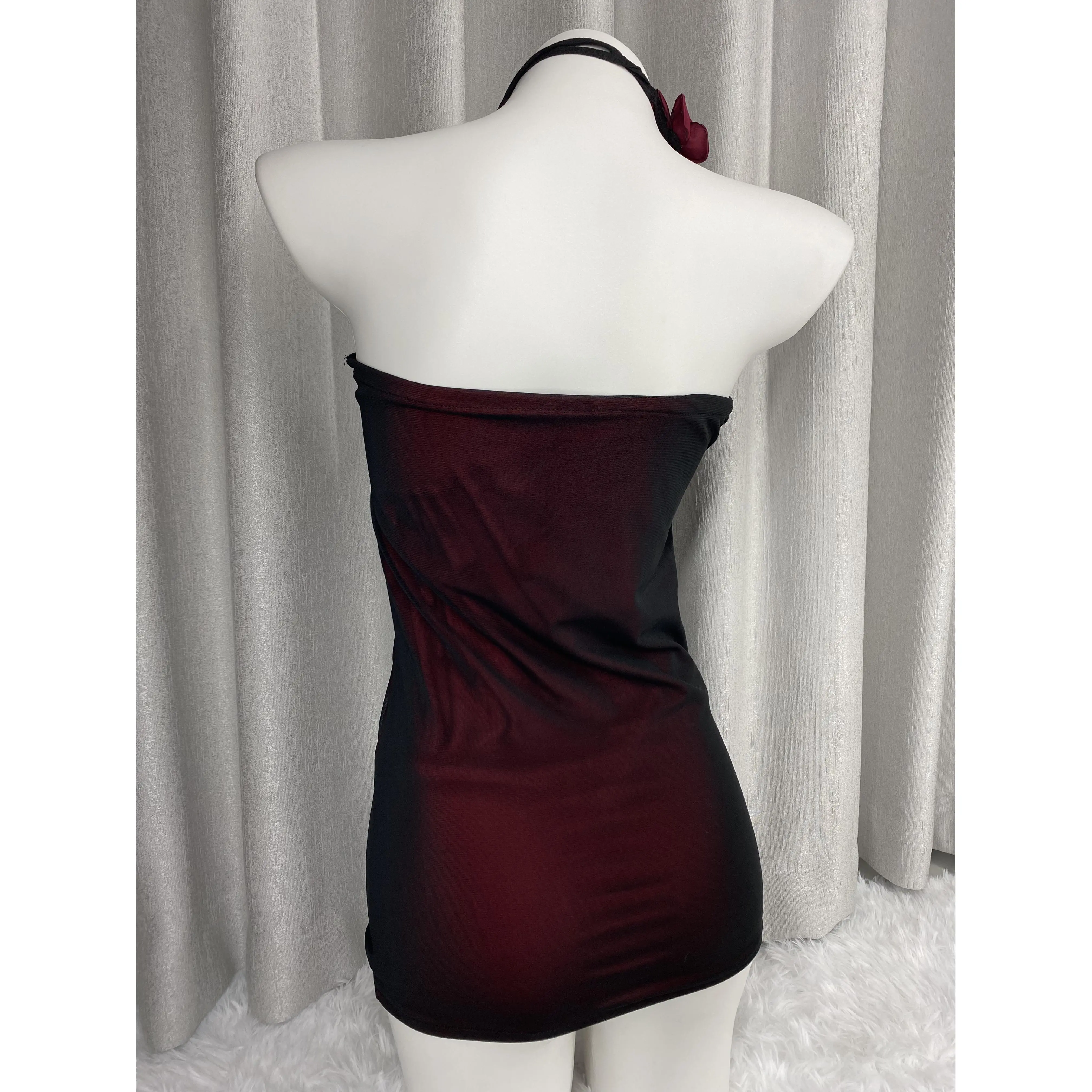 Women's Summer Sexy Bodycon SleevelessTank Straps Mesh Ruched Mi3D Red Rose Black Tube Dress - Mesh Corset Women's Summer Sexy Bodycon SleevelessTank Straps Mesh Ruched Mi3D Red Rose Black Tube Dress - Mesh Corset