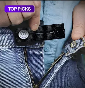 Elastic Jeans Waist Extension Button, 6 Counts Simple Plain Waistband Button, Waistband Extenders with Elastic Band for Clothes Jeans