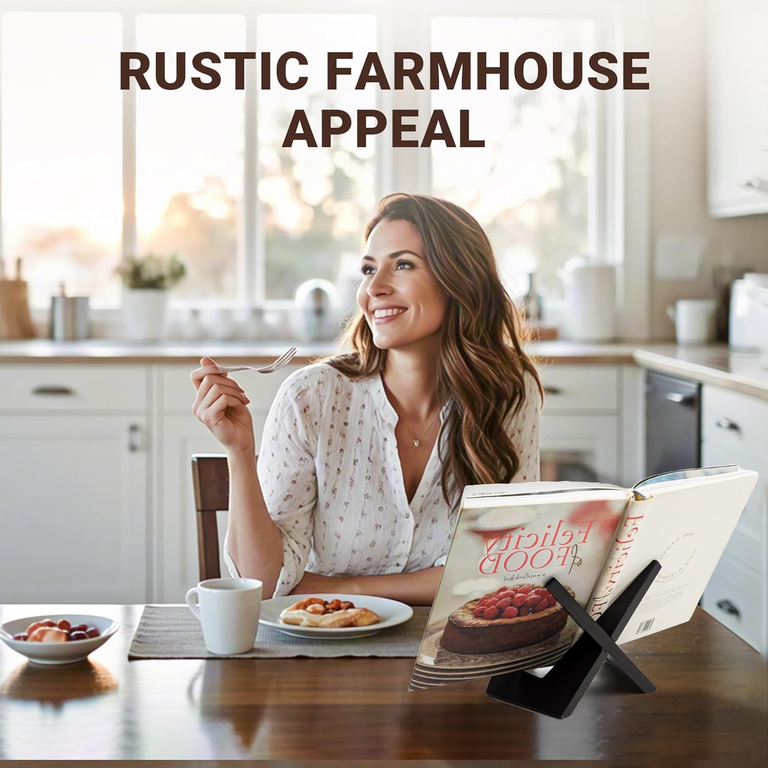 Yuoyar Wooden Cookbook Stand for Kitchen Counter - Detachable Recipe Book Holder - Kitchen Decor and Accessories