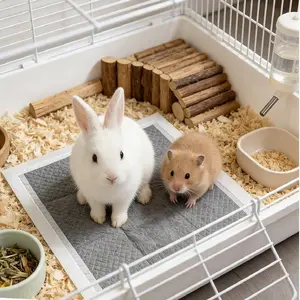 20 PCS Disposable Ultimate Small Pet Cage Pads Rabbits and Hamsters Disposable Diaper Pads Small Animals Nest Mat Highly Absorbent, Quick Drying, Odor Control, Leak-Proof Pet Bedding Liners for Rabbits, Guinea Pigs, Ferrets, Hamsters, Dwarf Gerbils