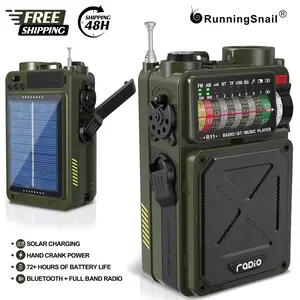 4000mAh NOAA Weather Emergency Radio, AM/FM/WB/SW, Bluetooth, Flashlight, SOS & Solar Power for Hurricane Preparedness & Outdoor Survival Springtok Audio Portable winter storm