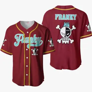 Anime Pokemon Franky Symbol Baseball Jersey, Cartoon Jersey, Retro Trendy Anime Shirt, Stylish Jersey Outfit, Ideal Gift for Anime Lovers, movie Streetwear, Top Menswear