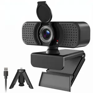 1080P HD Webcam with Dual Mics &Rotatable Tripod,Privacy Cover for Pc/Laptop, Usb Computer Camera Plug & Play with Auto Light Correction for Video Calls, Live Streaming Gaming & Online Meetings