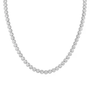Round Bezel-Set Tennis Necklace