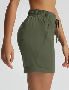 BALEAF Women's 5'' Hiking Shorts with Zipper Pockets Lightweight Water Resistant Strech Quick Dry Golf Athletic Shorts