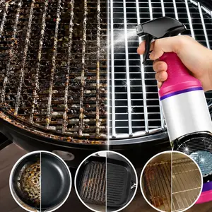 Heavy Duty BBQ Grill Cleaner Spray, Active Foam Degreaser for Outdoor Grill & Grate, Tough Grease & Smoky Stain Remover, Portable & Easy to Use